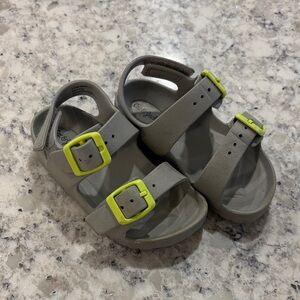 Cat & Jack Gray Sandals with Neon Buckles